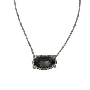 Swarovski Rosette Dark Colored Black Top Stone Necklace